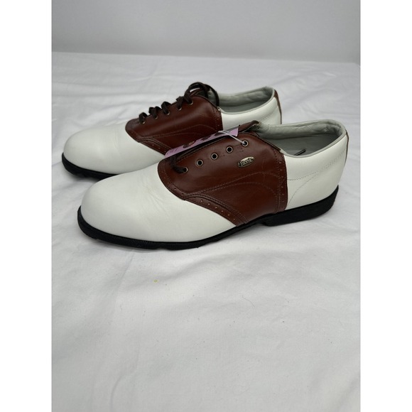 NWT Etonic Comfort Q Loc System Mens Golf‎ Shoes White & Brown Size Small 10M - Picture 16 of 16